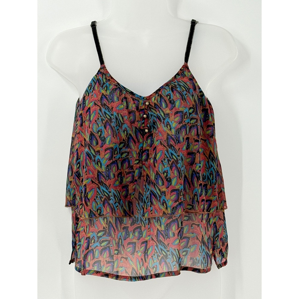 Y2k 2010s Aerie sheer Tiered Cami Top Womens sz S Indie Fairy Grunge festival